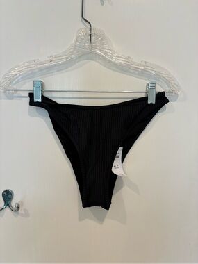 Hollister Gilly Hicks Black Ribbed Bikini Bottom